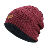 Men's winter hat 2017 fashion knitted black hats Fall Hat Thick and warm and Bonnet Skullies Beanie Soft Knitted Beanies Cotton
