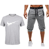 Summer Men's Sets T Shirts+shorts men Brand clothing Two piece suit tracksuit Fashion Casual Tshirts Gyms Workout Fitness Sets