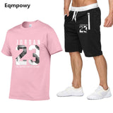 Tracksuit Men Sets Male Sweatshirt Pants Summer Men's Cropped T Shirt Shorts Casual Suits Sportswear Mens Clothing