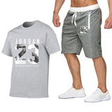 Tracksuit Men Sets Male Sweatshirt Pants Summer Men's Cropped T Shirt Shorts Casual Suits Sportswear Mens Clothing