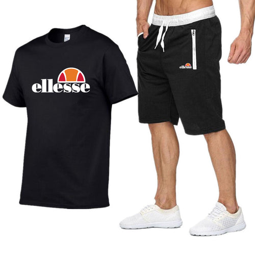 Qualité hommes ensembles t-shirts + pantalons hommes marque vêtements deux pièces survêtement mode décontracté t-shirts gymnases