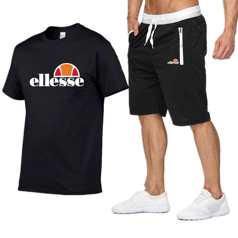 Qualité hommes ensembles t-shirts + pantalons hommes marque vêtements deux pièces survêtement mode décontracté t-shirts gymnases