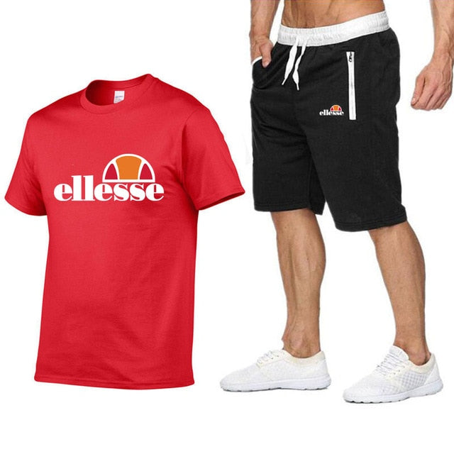 Qualité hommes ensembles t-shirts + pantalons hommes marque vêtements deux pièces survêtement mode décontracté t-shirts gymnases