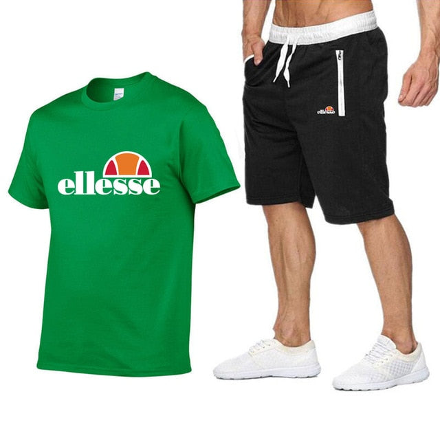 Qualité hommes ensembles t-shirts + pantalons hommes marque vêtements deux pièces survêtement mode décontracté t-shirts gymnases