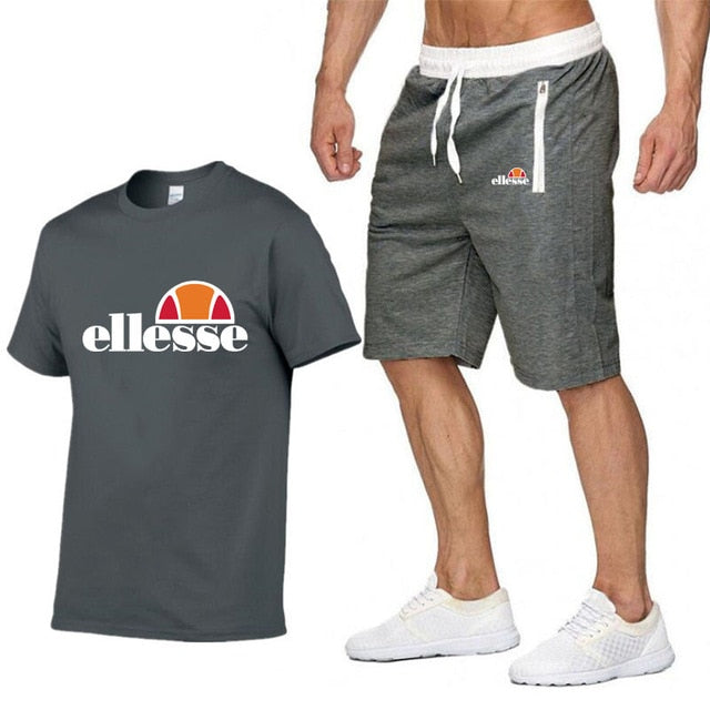Qualité hommes ensembles t-shirts + pantalons hommes marque vêtements deux pièces survêtement mode décontracté t-shirts gymnases